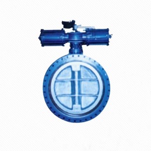 D641X/J Pneumatic Gear operated double eccentric flange center line butterfly valve