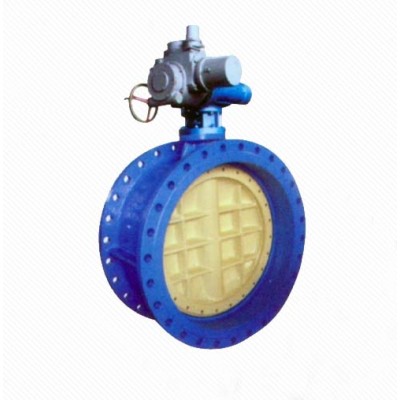 D942X/J Eccentric Worm Gear Rubber Seal Electric Flanged Butterfly Valve