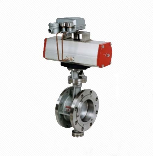 DT643H Eccentric Elastic Metal Seal Pneumatic Flanged Butterfly Valve