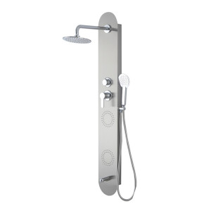 Bathroom 4 Spraying Massage Jets Stainless Steel Wall Shower Panel With Head Shower