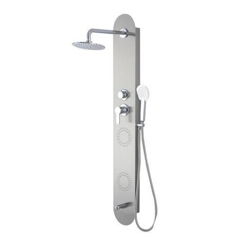 Bathroom 4 Spraying Massage Jets Stainless Steel Wall Shower Panel With Head Shower