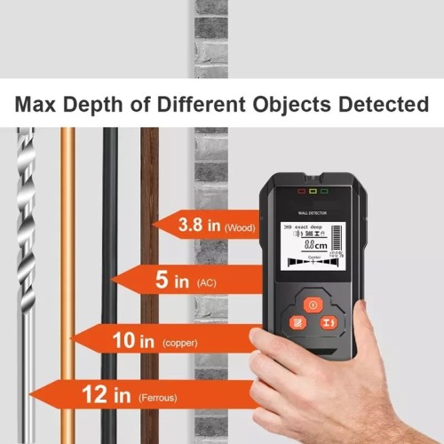 Multi-Functional Digital Metal Wall Detector Scanner Wiring Wood AC Voltage Live Handheld LCD Screen Stud Finder
