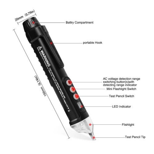 Electric AC Voltage Detector test pencil Current Testing Pen Circuit Breaker Finder Voltage Sensitivity