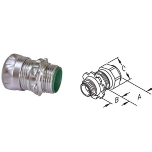 Steel Compression Connectors With Insulated Throat