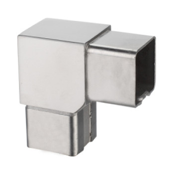 square 90° corner tube connector