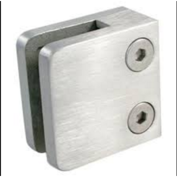 304 Satin Finish Square Glass Clamp Flat Mount