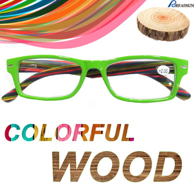 Colorful Wood reading glasses for men women