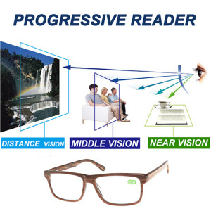 Acetate reading glasses of progressice lens