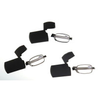Metal folding reading glasses with case