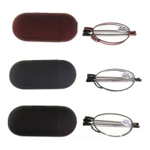 Women Metal folding reading glasses with case