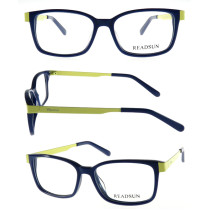 Teenager acetate optical frame with metal temple