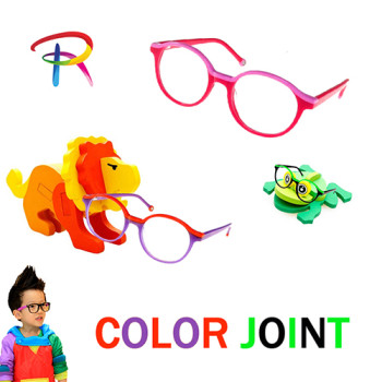 Teenager acetate optical frame with  color joint 16K091A