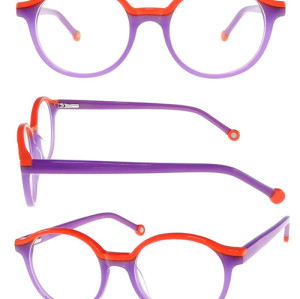 Teenager acetate optical frame with  color joint 16K091A