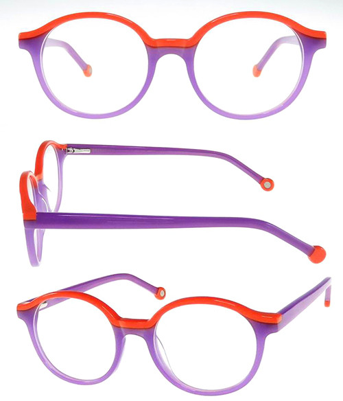 Teenager acetate optical frame with  color joint