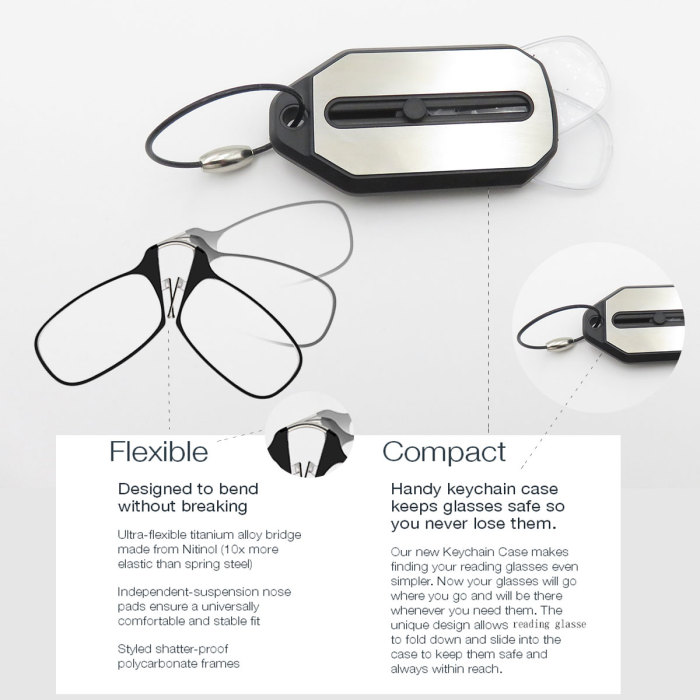 2024 New Reading Glasses without arms Folding reading glasses Mini Clic Reading glasses