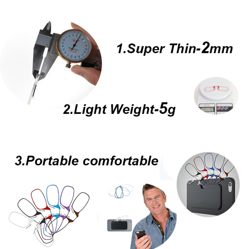 Wholesale phonecase reading glasses without arms Mini pocket Reading glasses