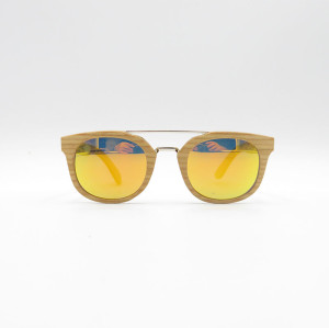 Fashion wood sunglasses 2018 with metal spring hinge