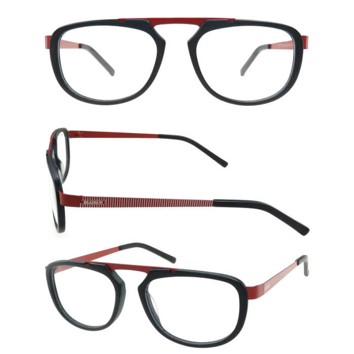 Original design fashion acetate optical frame with metal temple