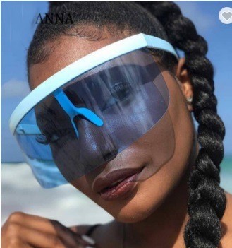Sexy Oversized Shield Visor New Designer Big Frame Mirror Sun Glasses Shades Women Men Windproof Sunglasses