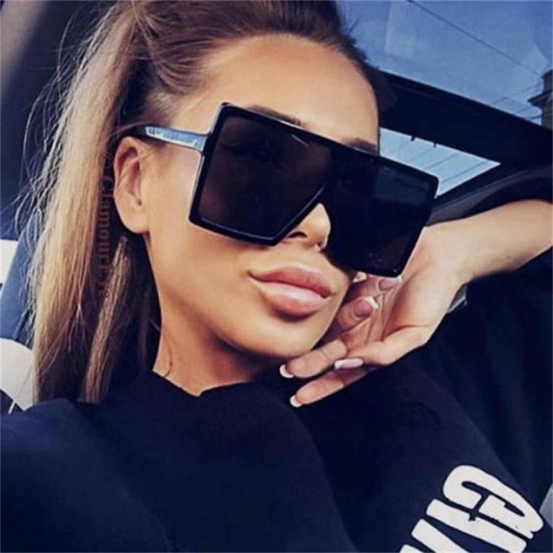 Oversize Sunglasses Fashion Women Sunglasses Black Square Sunglasses