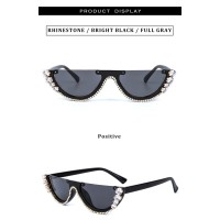 2023 High Quality Brand Designer Custom UV400 Fashion Women Half Frame Gafas De Sol Diamond Bling Sunglasses