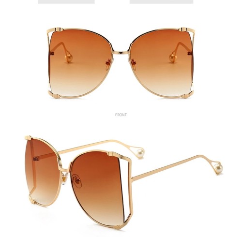 Custom Fashion Women's Big Frame Ocean Gradient Designer Shades Oversized Sunglasses