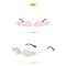 2020 Fashion Fire Flame Custom Logo Women Rimless Trendy Sunglasses