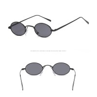 Vintage Brand Shades Black Red Metal Retro Small Round Lens Sunglasses for Women