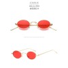 Vintage Brand Shades Black Red Metal Retro Small Round Lens Sunglasses for Women