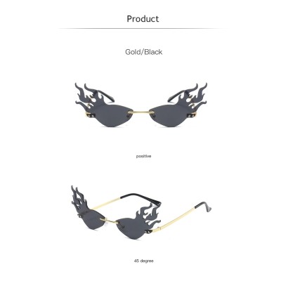 2020 New Arrivals High Fashion Luxury Trendy Unique Fire Rimless Frames Men Ladies Party Shades Sunglasses