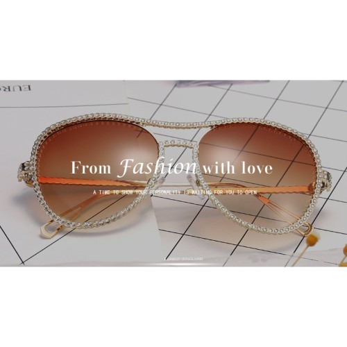2023 Rhinestone Glasses Luxury Sunglasses Women