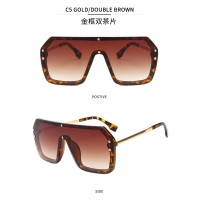 Oversize Rimless Women Vintage Glasses Fashion Shades Mirror Letter F Sunglasses