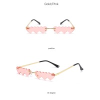 2020 Wholesale Fashion Designer Brand Rimless Metal Frame Small Heart Shaped Women Trendy Shades Sunglasses