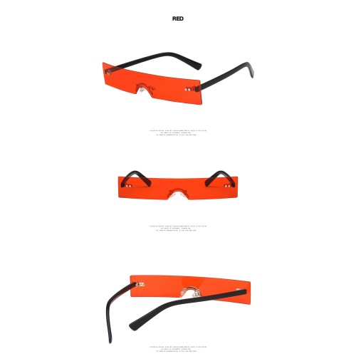 New Rectangle Women 2020 Fashion Luxury Brand Designer Red Pink Clear Small Lens Personality Shades UV400 Sunglasses