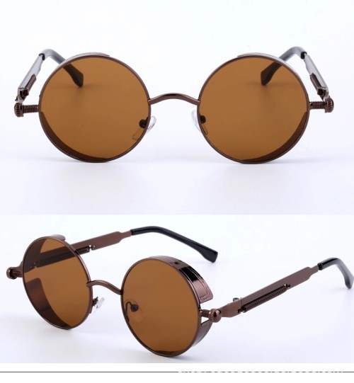 Wholesale Custom Gothic Round Metal Steampunk Sunglasses