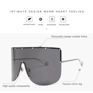 Newest Big Frame Women Men Sunglasses Oversized Wholesale Retro Decoration Shades Sunglasses Luxury