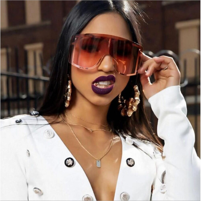 2024 Newest Big Frame Women Men Sunglasses Oversized Wholesale Retro Rimless Shades Sunglasses