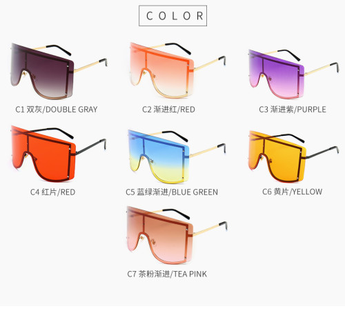 Newest Big Frame Women Men Sunglasses Oversized Wholesale Retro Rimless Shades Sunglasses