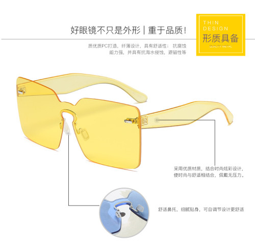Vintage Transparent Conjoined Ocean Lenses Square Personal Wholesale USA Hot UV400 Sunglasses