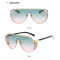 2024 New Fashion Luxury Women Rhinestone Flat Top UV400 Oversized Shield Style Sunglasses