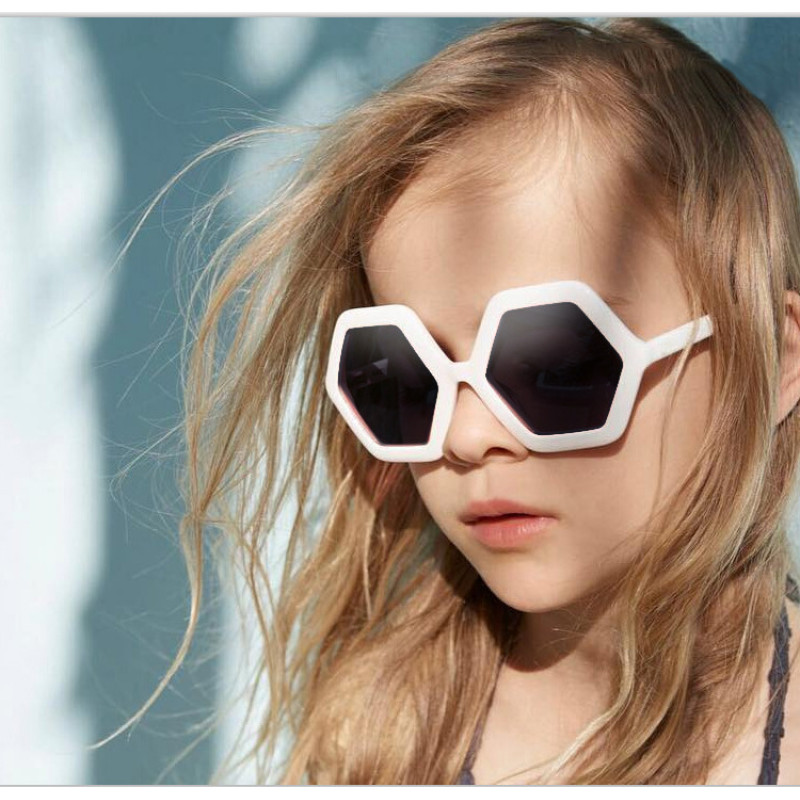 2024 wholesale low price hexagon hight quality trending kids sunglasses