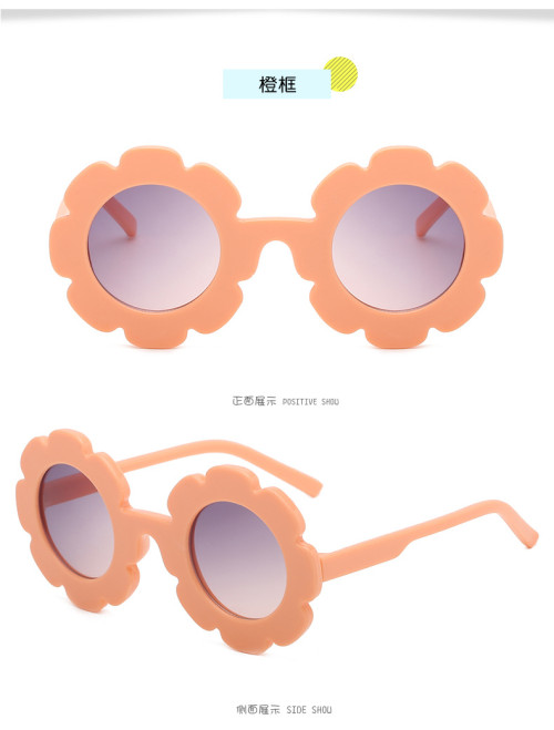 hot selling block uv flower pattern trending fall folding kids sunglasses