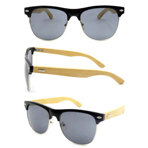 Fashion fake wood PC sunglasses with metal spring hinge cheap sunglasses