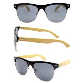 Fashion fake wood PC sunglasses with metal spring hinge cheap sunglasses