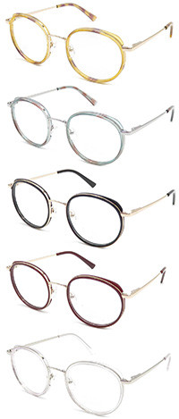 Acetate round shape hot selling  glasses with metal temple