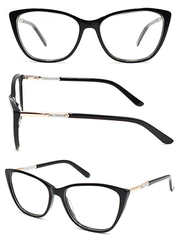 Acetate hot selling optical frame with diamond decoration