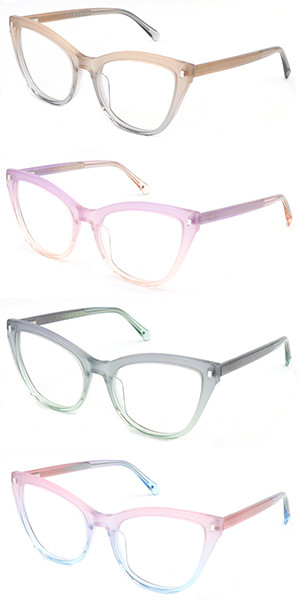 Acetate hot selling  progressive color optical frame with beautiful pins