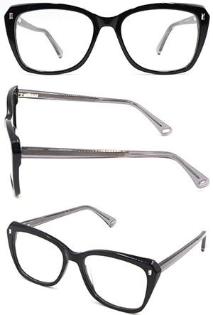 Big size frame Acetate  optical frame with metal spring hinge