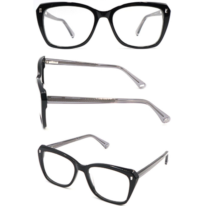Big size frame Acetate optical frame with metal spring hinge
