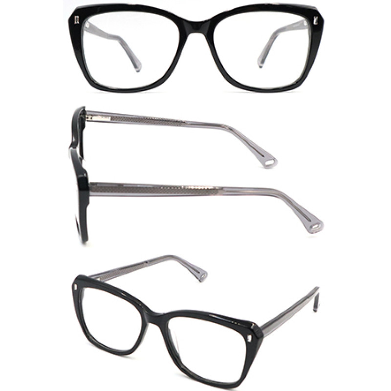 Big size frame Acetate optical frame with metal spring hinge